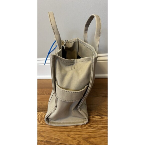 Marc Jacobs The Canvas Medium Tote Bag Beige White Logo Crossbody Strap - Picture 5 of 12